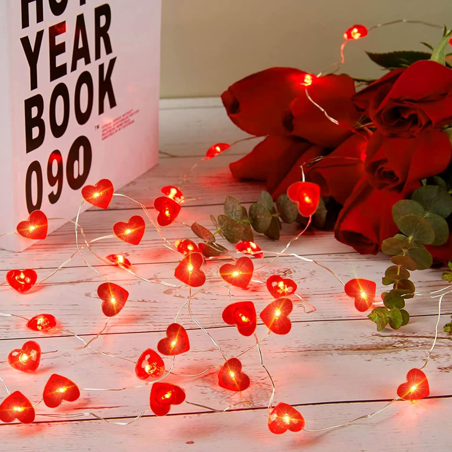 pozzolanas 2 Pack Led Fairy Lights Battery Operated String Lights, 7 ft 20 LED Waterproof Firefly Light on Silver Wire for Home Party Wedding Christmas Decorations