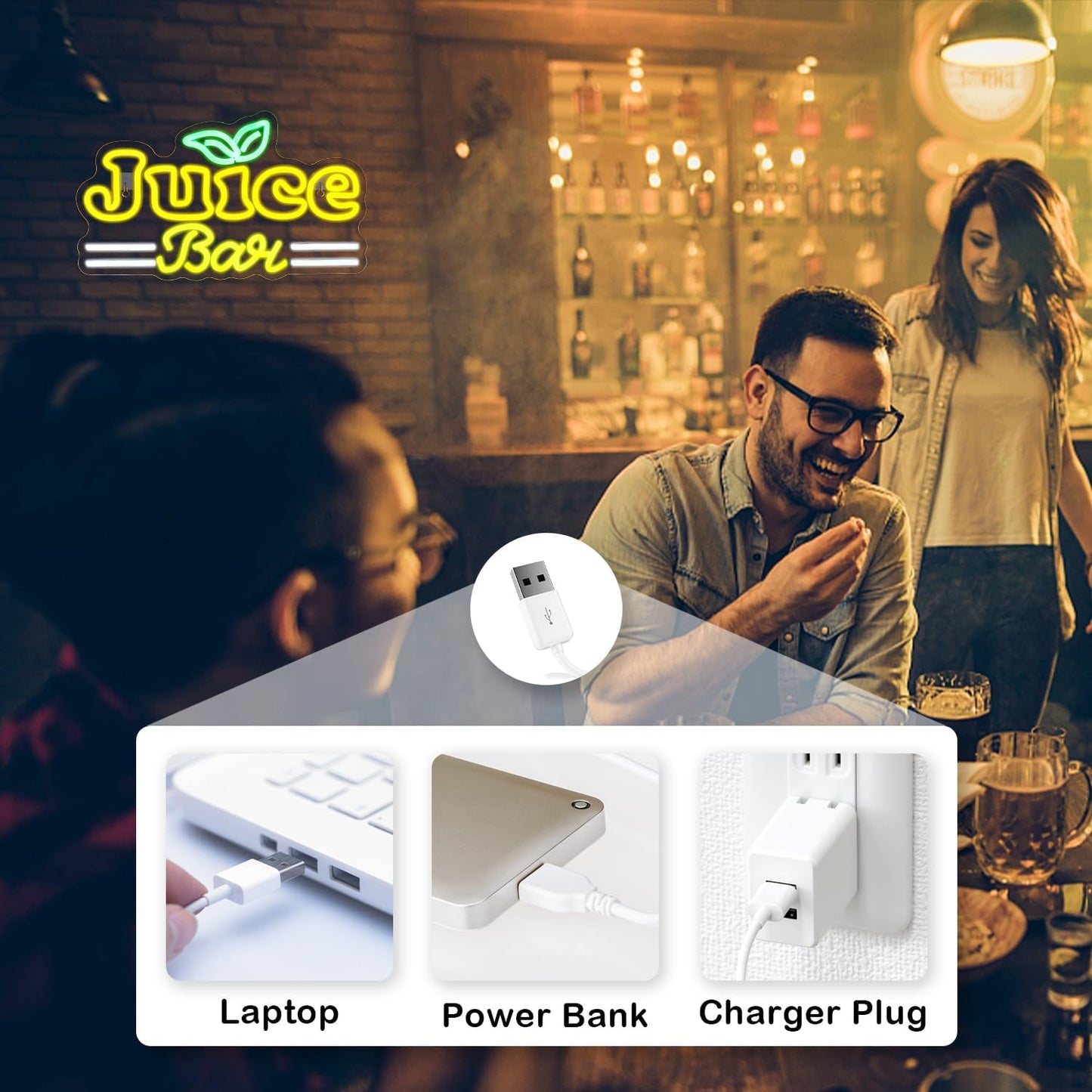 LooKLight Juice Bar Neon Sign,Bar Signs,Neon Sign for Room,Neon Light for Wall,Led Neon Signs,USB Connectivity Led Neon Signs for Bar Signs,Juice Shop,Party Home Decoration,Bedroom Decor