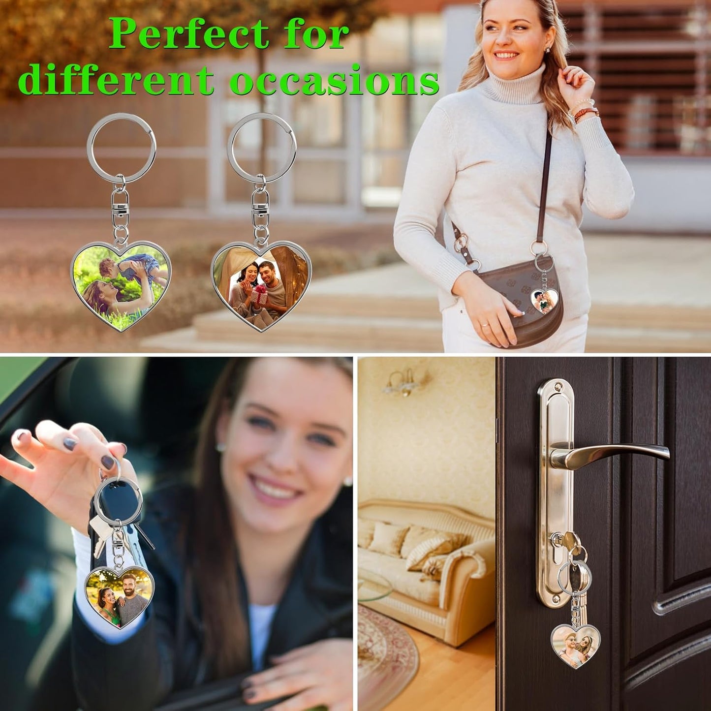 Double Side Custom Keychain with Picture Personalized Engraving Photo Text Customized Gifts for Men Women