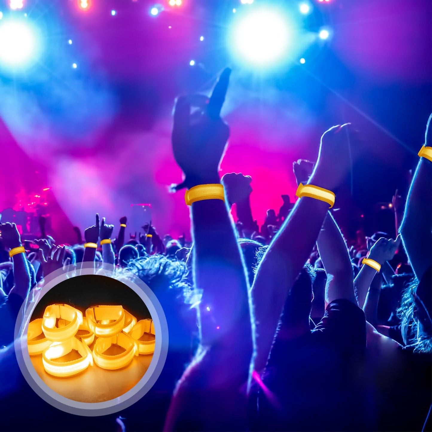 M.best 8pcs LED Light Up Bracelets Glow Flashing Wristbands Glow in The Dark Party Supplies for Wedding, Raves, Concert, Camping,Sporting Events, Party