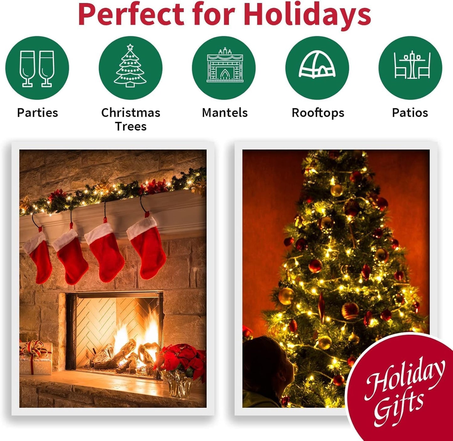 LAMPHOME 66ft Christmas Decorative Mini Lights,200 LED Transparent Wire Fairy Starry String Lights Plug in, 11 Lighting Modes, for Indoor Outdoor Xmas Tree Wedding Party Decoration (Warm White)