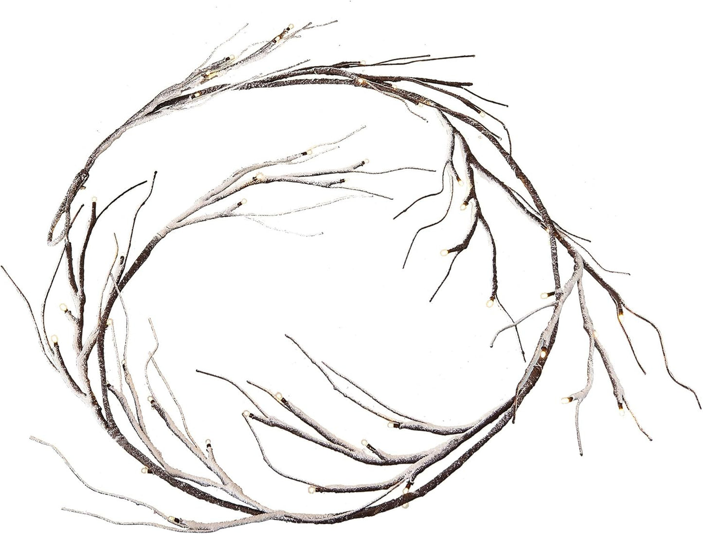 Fudios Christmas Garland Lights Snow Flocked 6FT 48 LED Battery Operated for Winter Decor, Lighted Snowy Garland Vine Home Holiday Party Mantle Indoor Outdoor Use