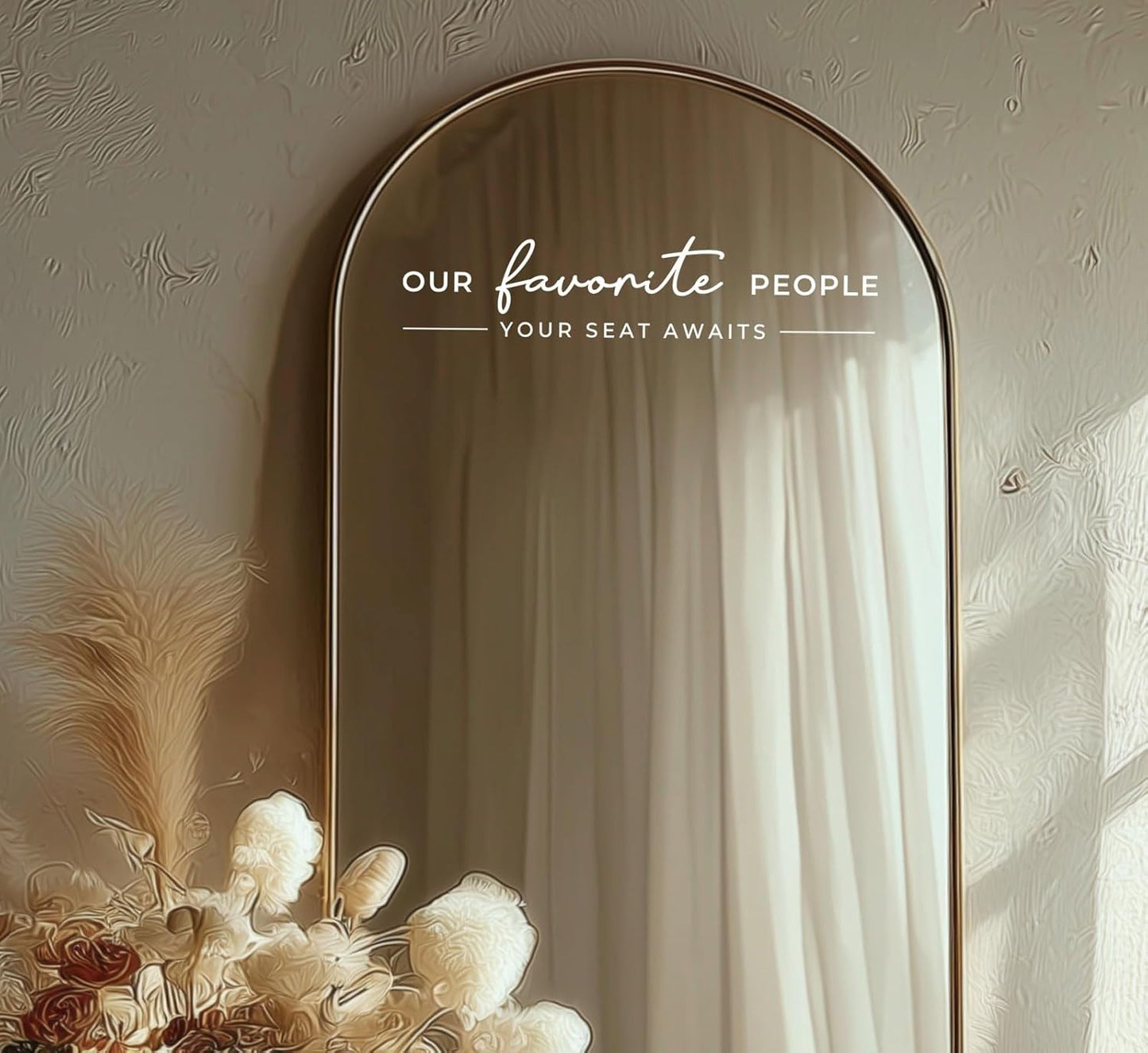 Our Favorite People Vinyl Decal, Please Find Your Seat Sign for Wedding Reception Wedding Vinyl Decal Seating Chart for Mirror, Your Seat Awaits (White, Width 20 inch)