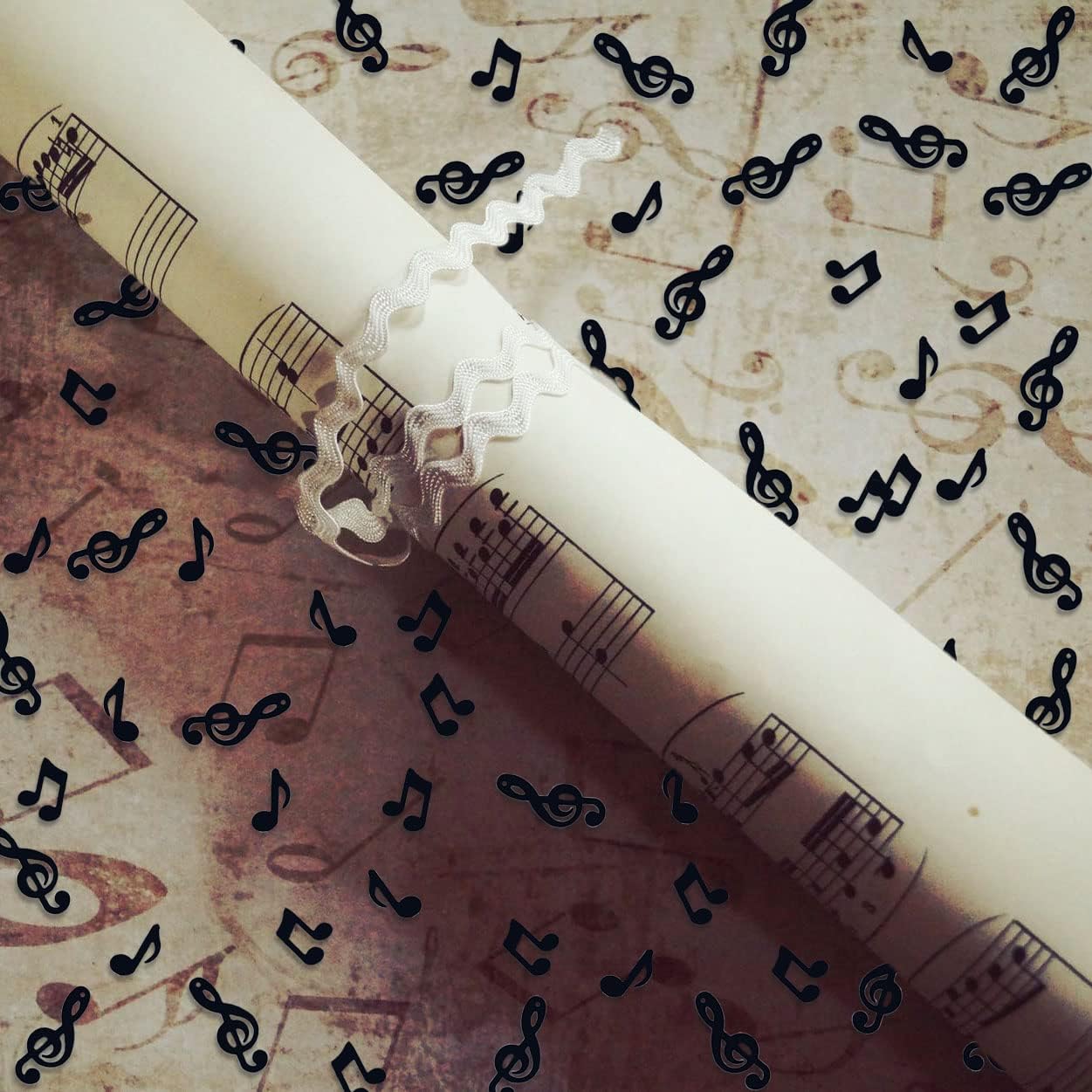 Confetti Musical Notes Confetti Black Musical Clef Cutout for Music Party Reception Birthday Wedding Engagement Baby Shower Party Decoration Supplies 3 style(Music)