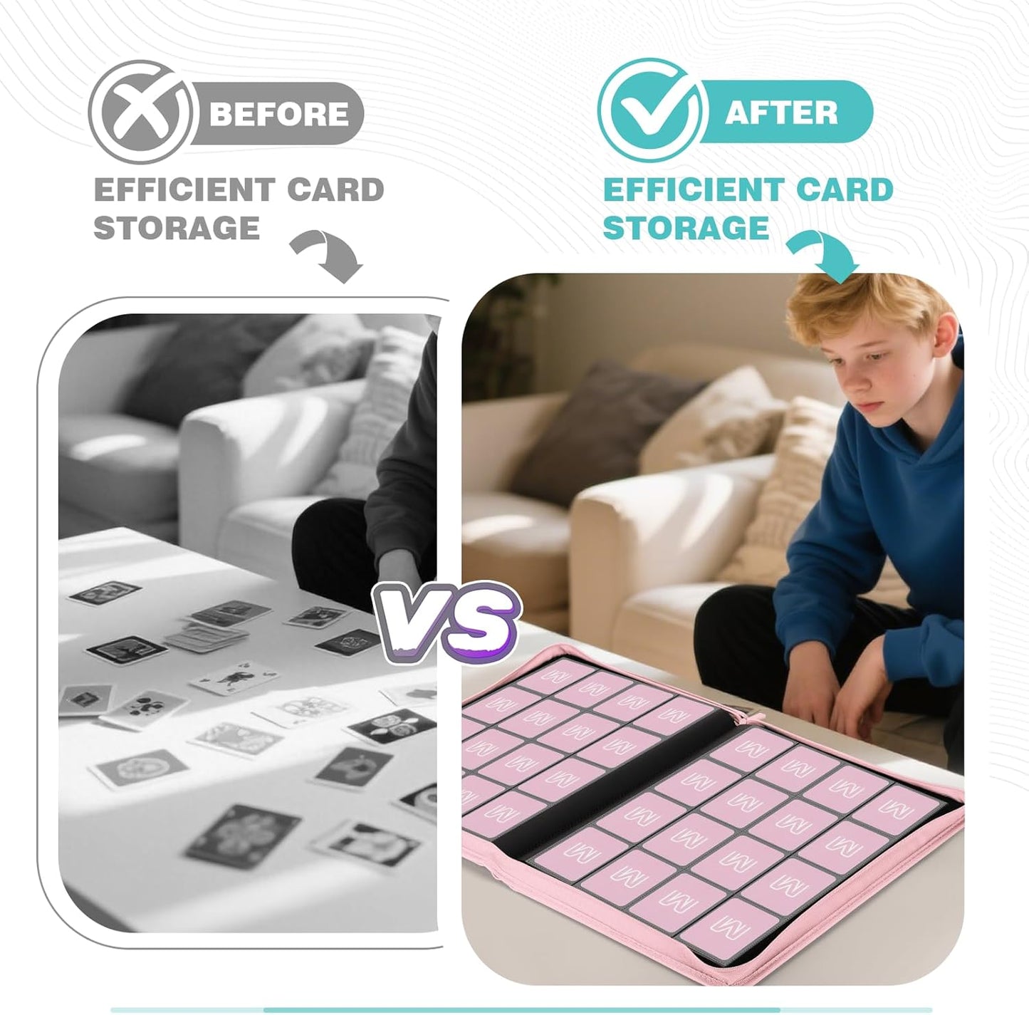 Premium Card Binder 16 Pocket,Trading Card Binder Holds up to 1000+Cards Sturdy Card Collection Album, Card Holder Folders for MTG, TCG, Game Cards & Sports Cards