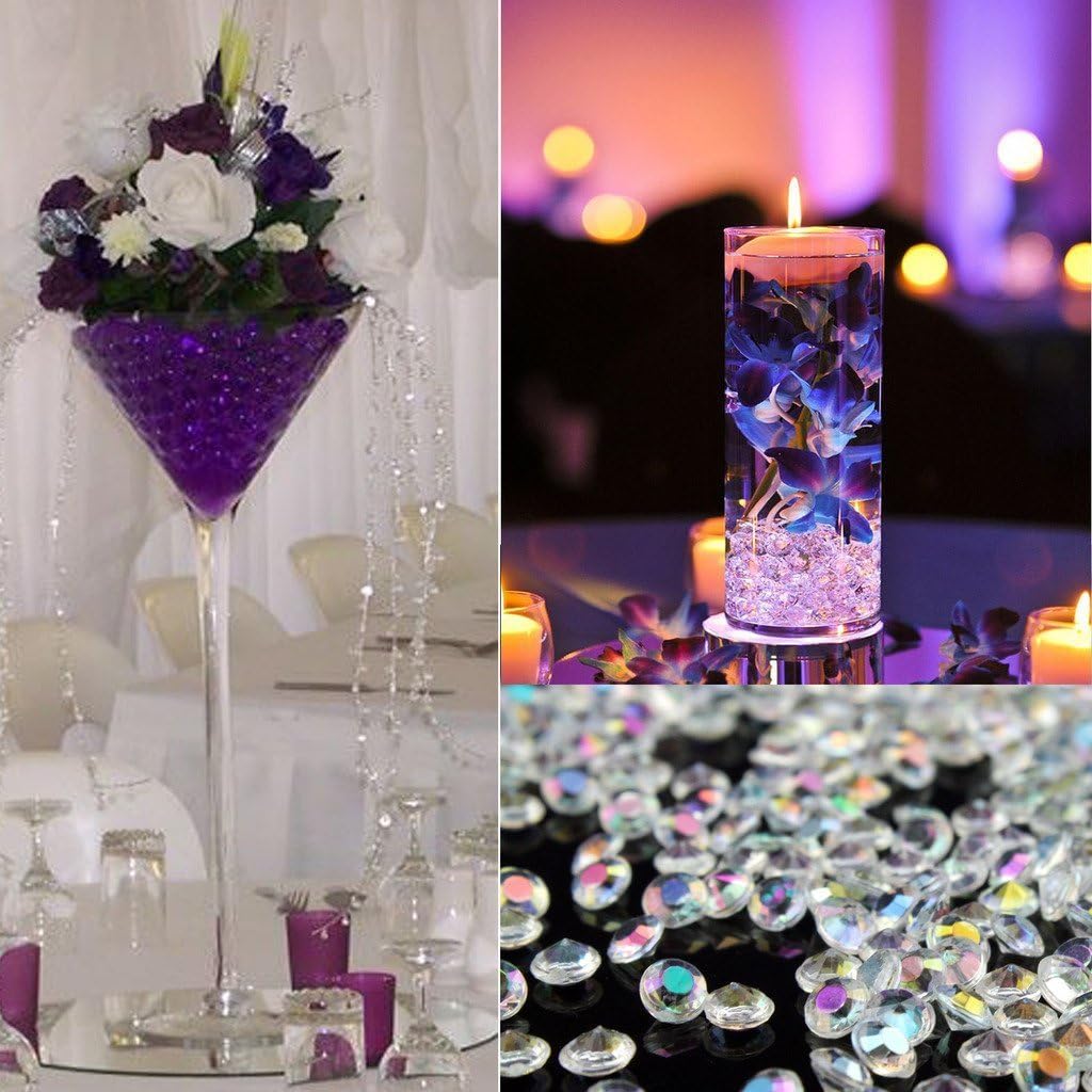 5000 pcs/Pack Wedding Table Scatter Confetti Crystals Acrylic Diamonds 6 mm Rhinestones for Wedding, Bridal Shower, Vase Beads Decorations (6mm, Dark Purple)