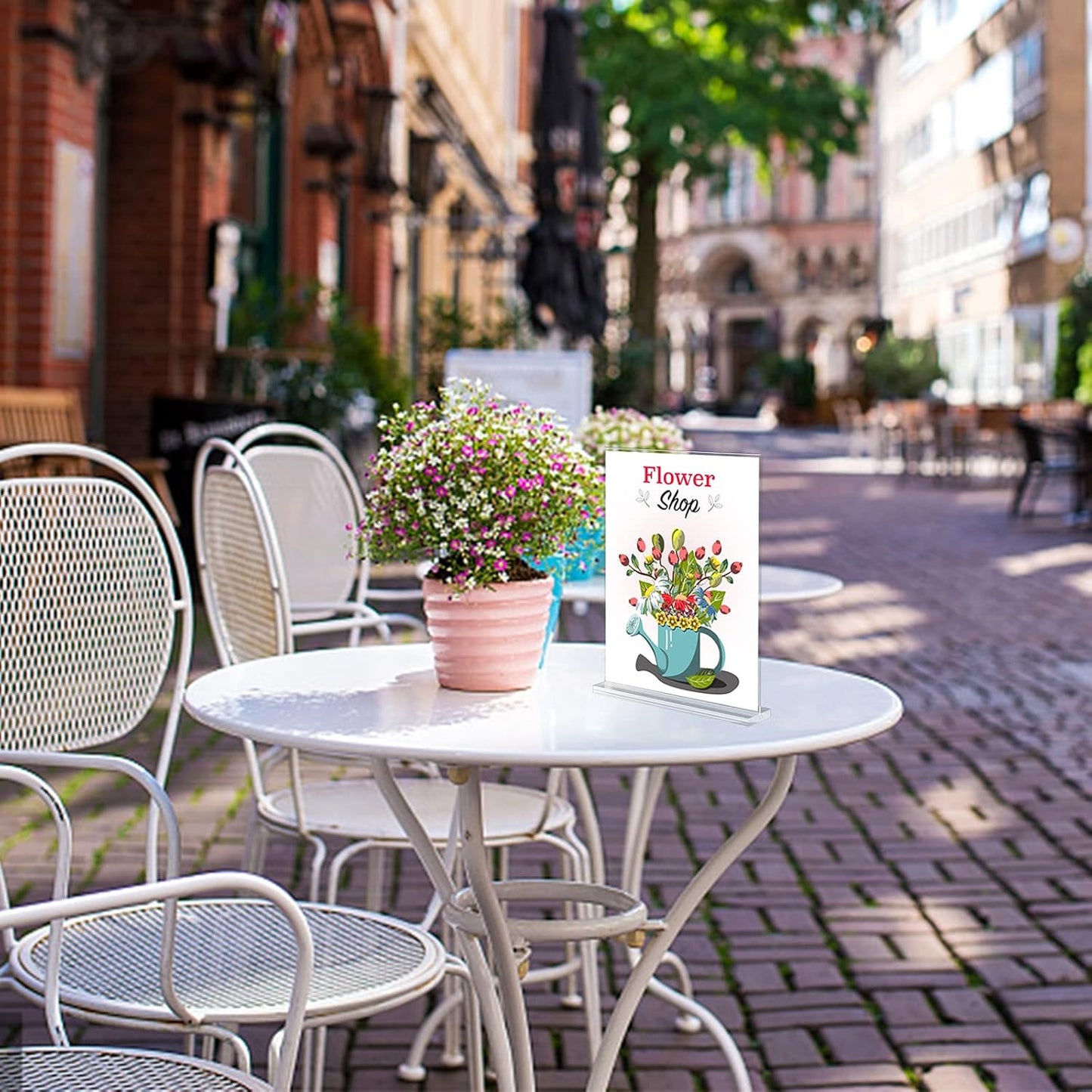 Acrylic Sign Holder, 8.5 x 11 inches Clear Table Menu Display Stand Desktop Display Stand Paper Holder Table Top Sign Holder Suitable for Restaurants, Office, Home, Store (6 pcs)