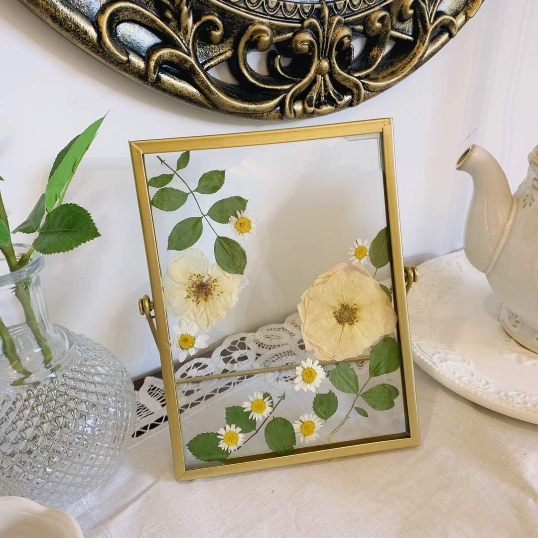 8 Types 46pcs Real Dried Pressed Flowers Leaf Plant Herbarium for DIY Resin Jewelry Making Floral Decors (Blue)