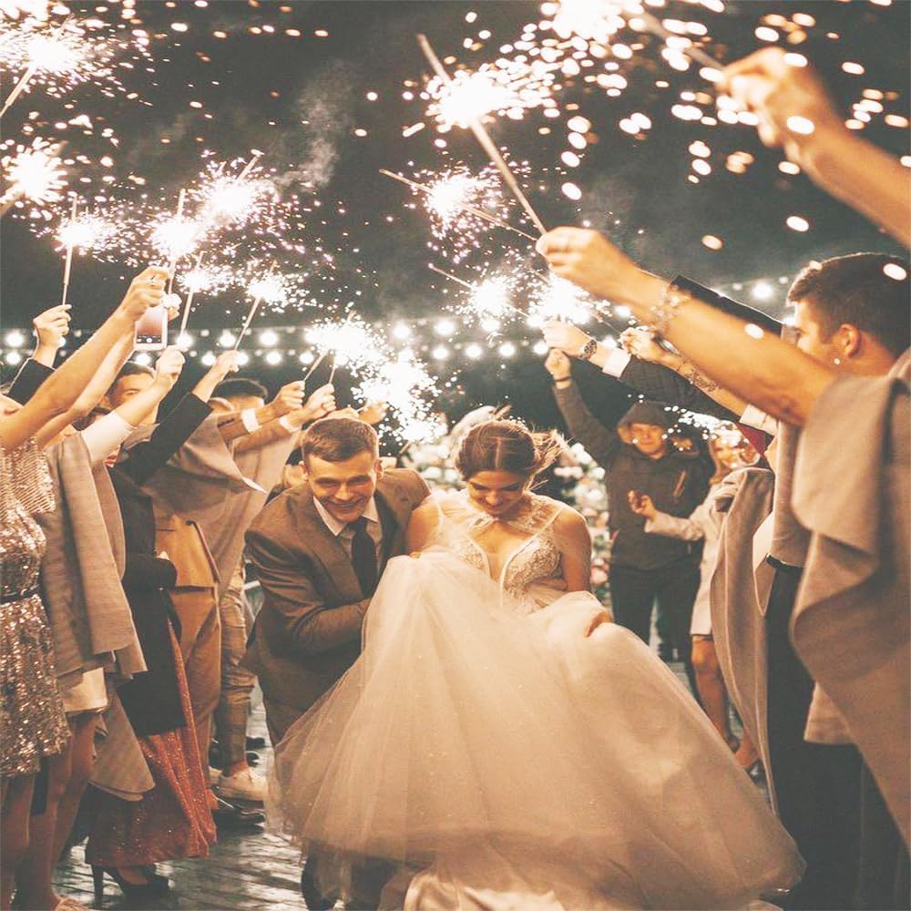 80PCS 12-Inch Fairy Wedding Wands with Labels Sparkler – Send-Off Accessories for Weddings, Farewell Parties & Graduations – Arrives in 3–5 Days