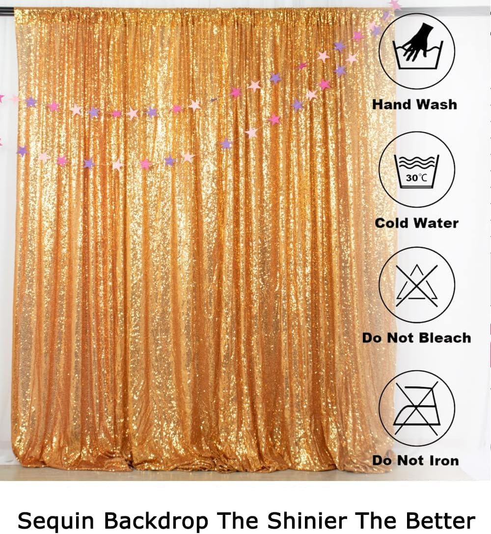 ShiDianYi 20FTX10FT Gold Sequin Photo Backdrop, Select Your Size,Wedding Photo Booth,Photography Background,Ceremony Backgrounds