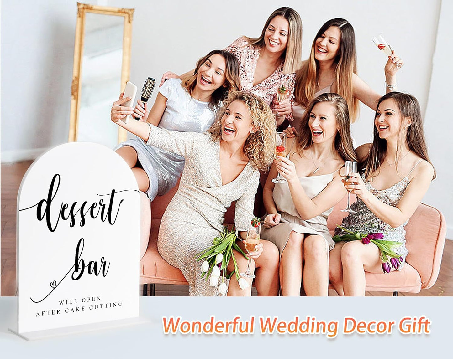 Dessert Bar Sign, White Arch Acrylic Wedding Sign, Dessert Table Decor, Wedding Reception Decorations, Bridal Shower Decor, Centerpiece Table Decorations Party for Bride and Groom-10