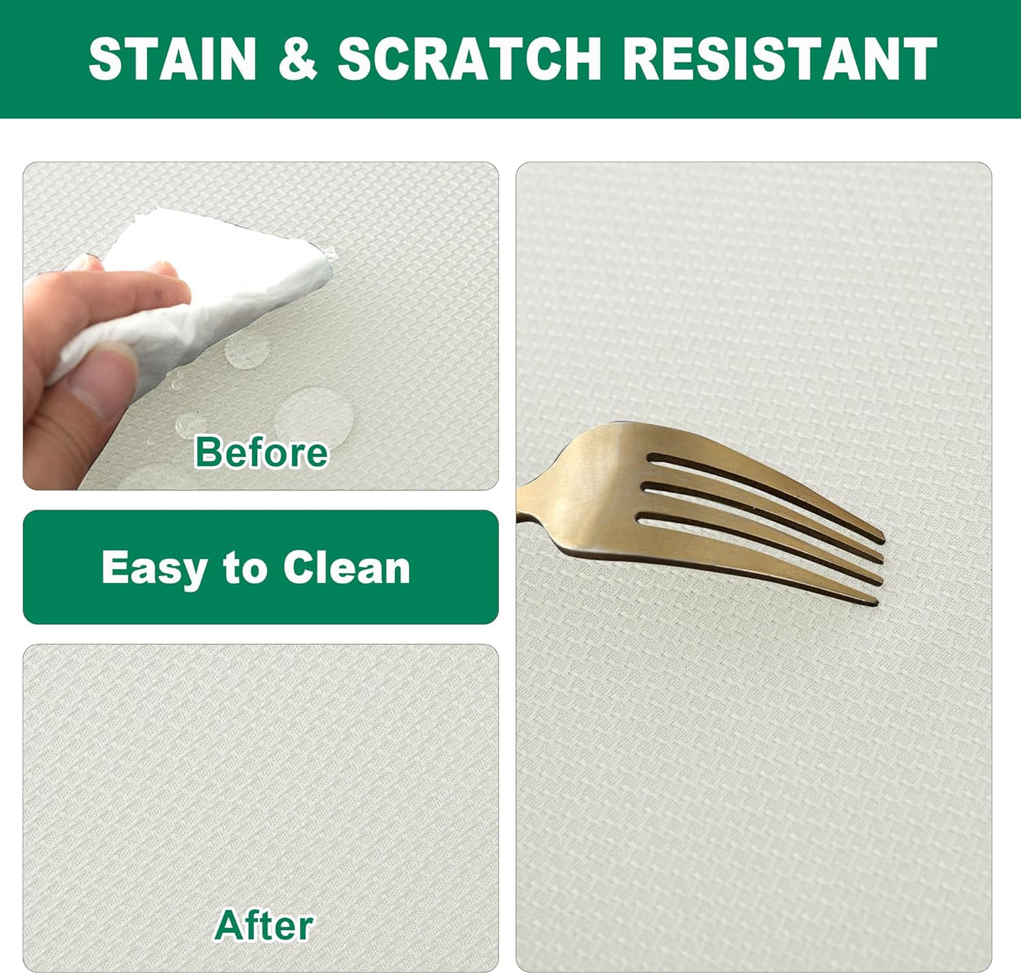 Biscaynebay Textured Fabric Square Tablecloths 54x54 Inches, Ivory Water Resistant Spill Proof Table Cloth Small Card Folding Table Covers for Dining, Kitchen, Wedding and Parties Machine Washable