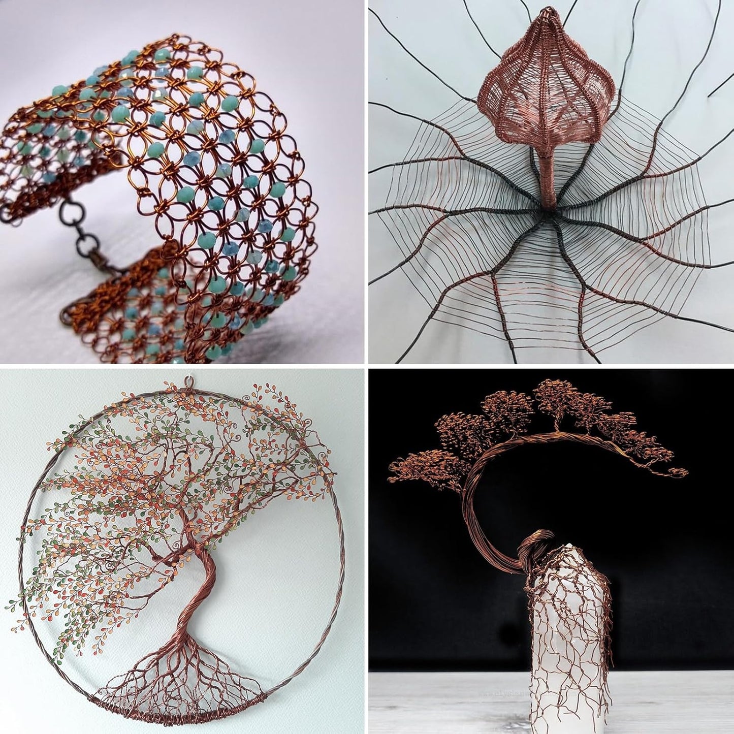 49FT Jewelry Wire 18 Gauge Tarnish-Resistant Copper Beading Wires Roll Bulk for DIY Crafts Jewelry Making, Red Brown