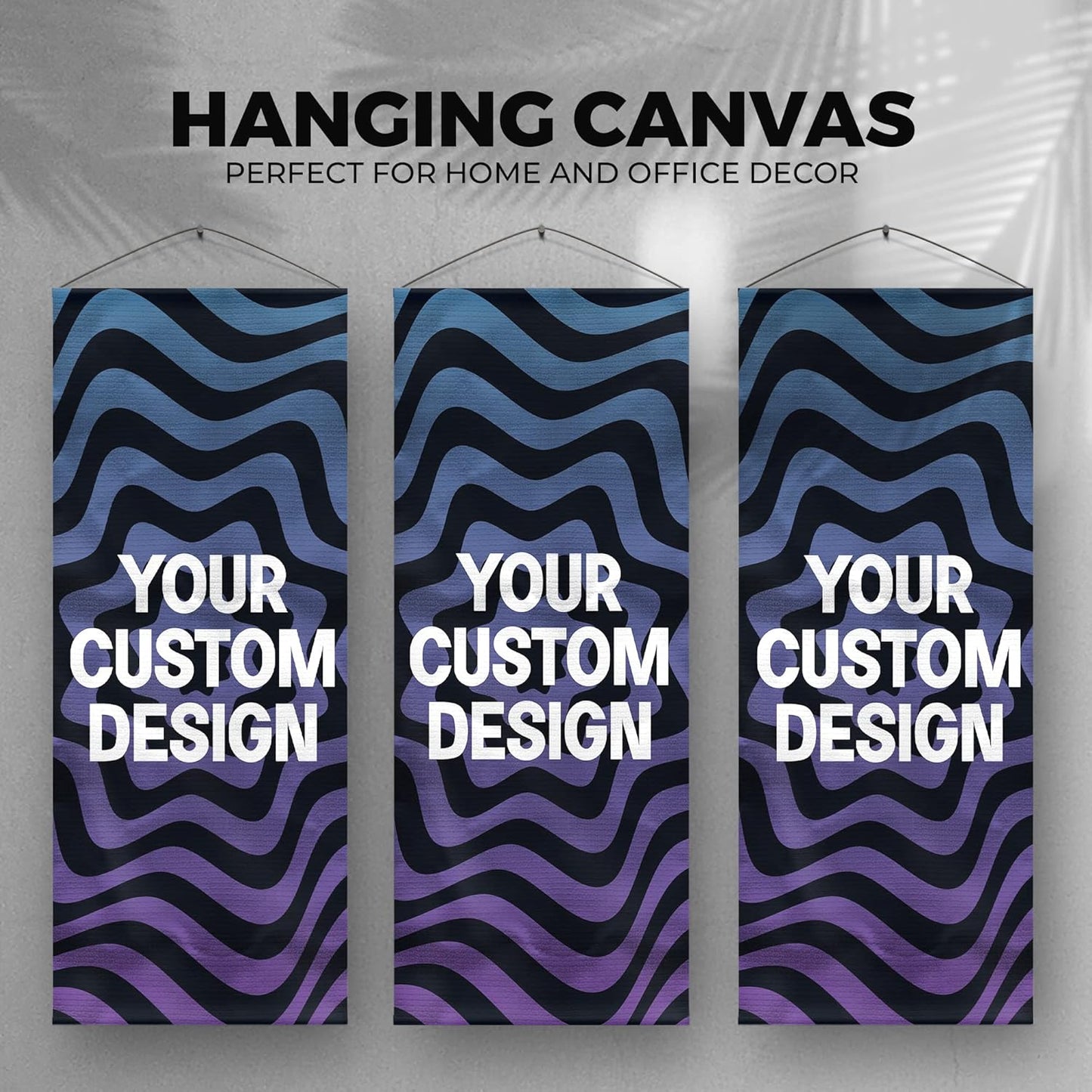 DreamController Custom Hanging Canvas Wall Art Decor(16" X 35" Set of 3) I Customize your Canvas Picture Banner Ready to Hang for Bedroom, Livingroom & Office | Made in USA | Fast delivery | HD Print