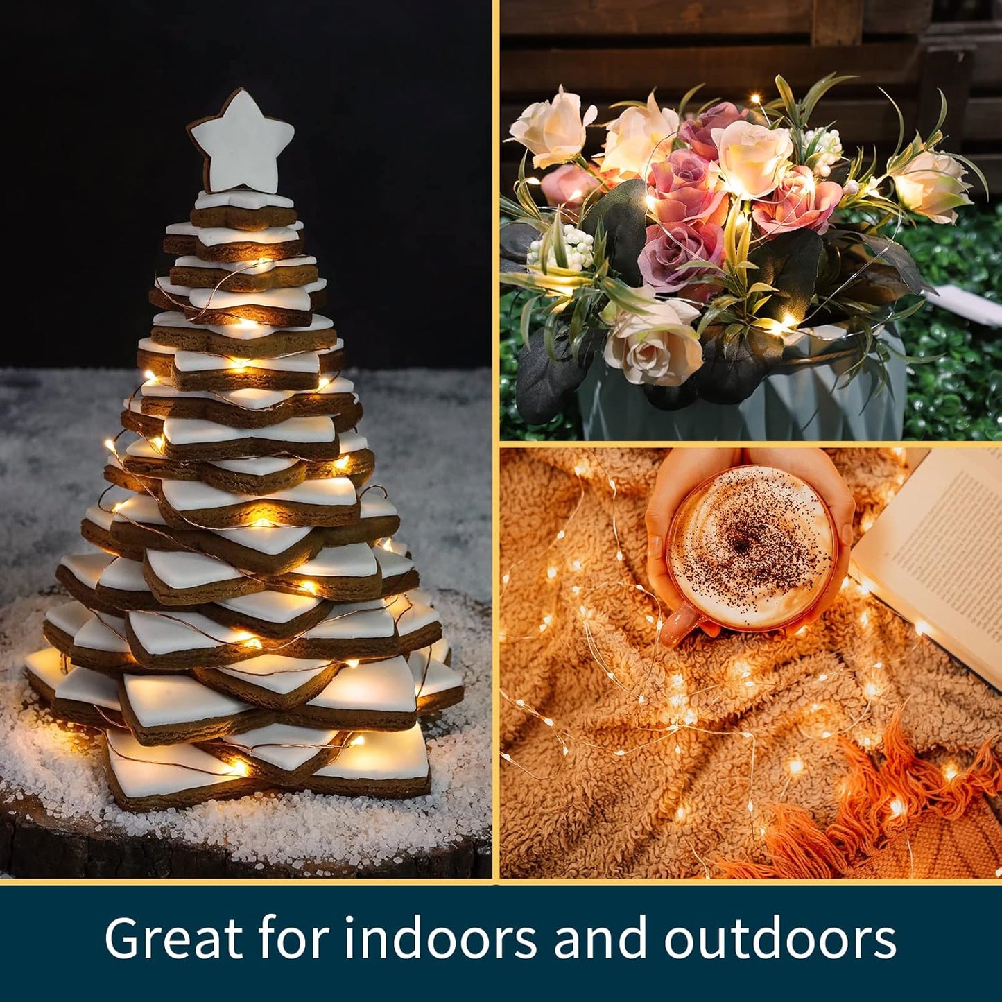 LAMPHOME 20 Pack Fairy Lights Battery Operated String Lights, 20 LED on 6.6FT Silvery Copper Wire, Firefly Fairy String Lights for Wedding Party Mason Jar Christmas Decoration(Warm White)