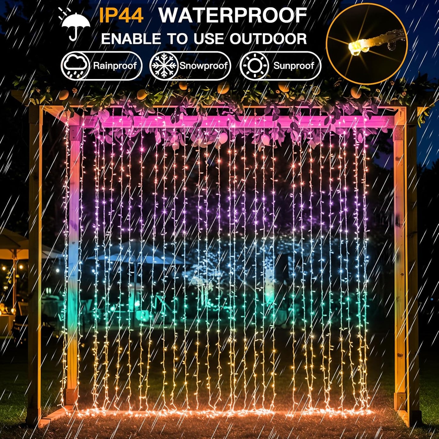 suddus Curtain Lights for Bedroom, 320 Led 9.8ft x9.8ft Hanging String Lights Indoor, Curtain String Lights for Backdrop, Window, Wall, Wedding, Party, Garden, Porch, Brithday Decor Multicolor