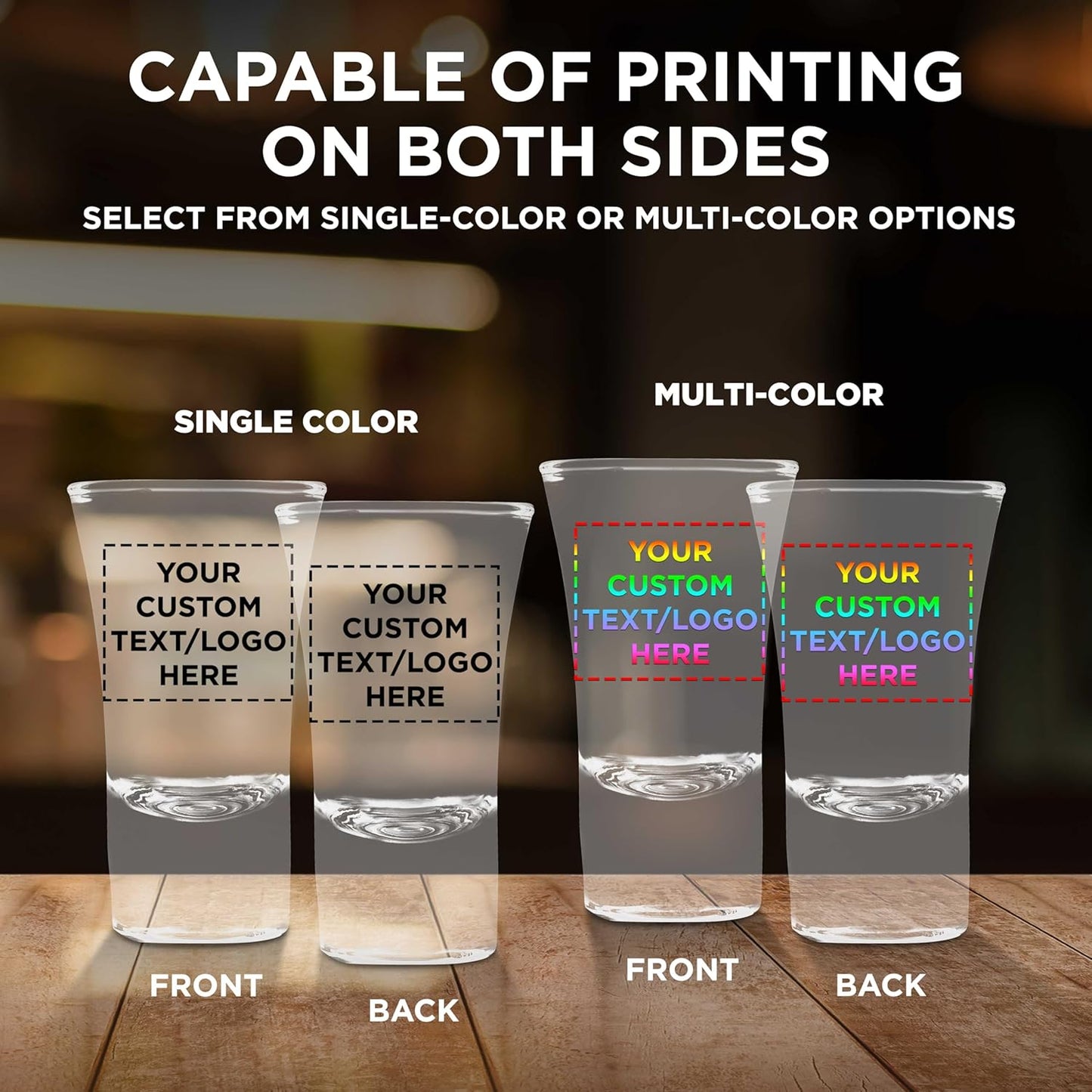 Custom 2 oz. Lord Shooter Etched Shot Glasses, 100 pack, Personalized Text, Logo, 21st Birthday Party, Lounge Glassware, Clear