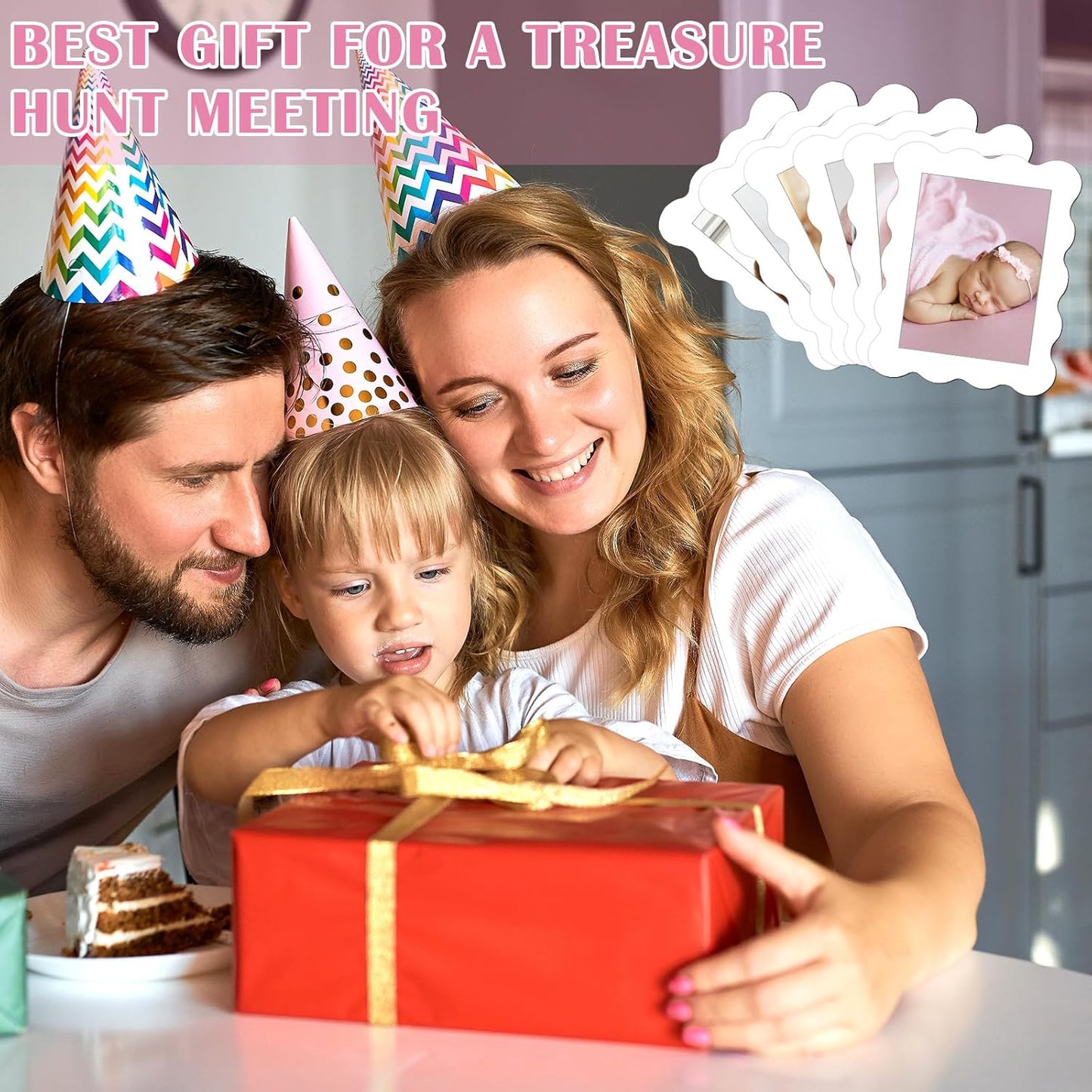 Kingdder 12 Pcs Scalloped Magnetic Picture Frame for Refrigerator 4 x 6 White Reusable Picture Frame Magnets Decorative Photo Holders for Fridge Home School Office Kitchen Locker Decor