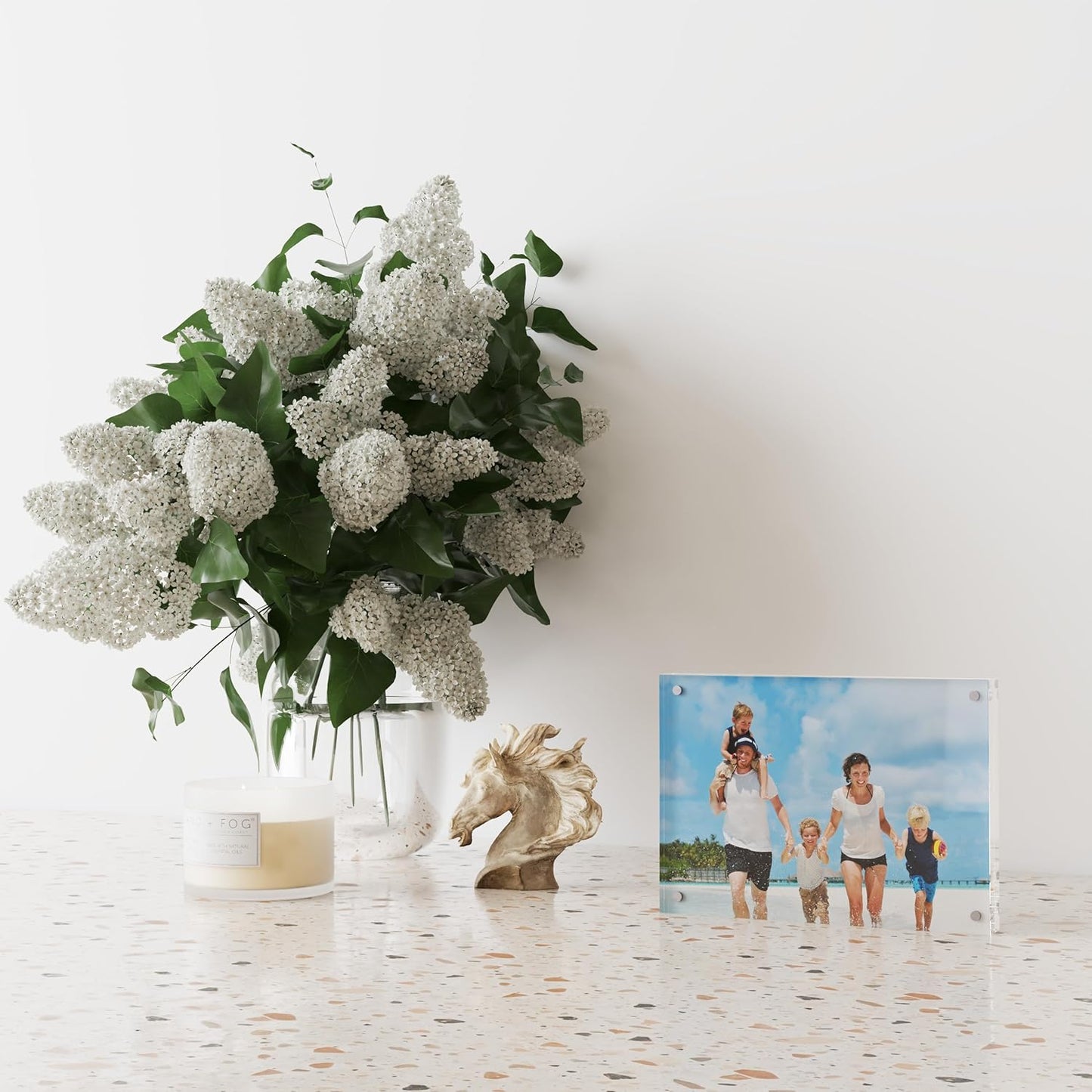 4x6 Acrylic Picture Frame 5 Pack, 20mm Thick Magnetic Double Sided Display 20% Thicker- Frameless Clear Transparent Photo Frame for Desktop/Tabletop, Self Standing with Microfiber Cloth