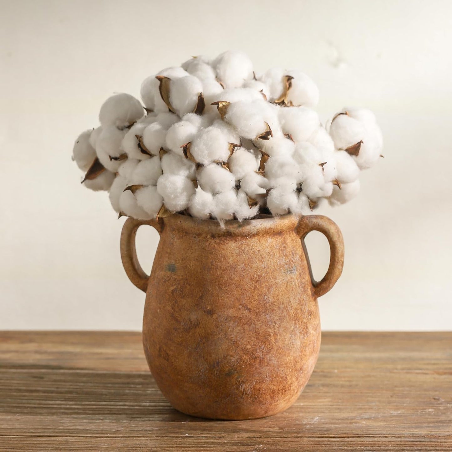 Ceramic Flower Vase Home Decor - 7.1 Inch Rust Table Flowers Vases Living Room Bedroom Plant Decorations Modern Farmhouse Vintage for Kitchen Shelf Office Coffee Dining Desk House Women