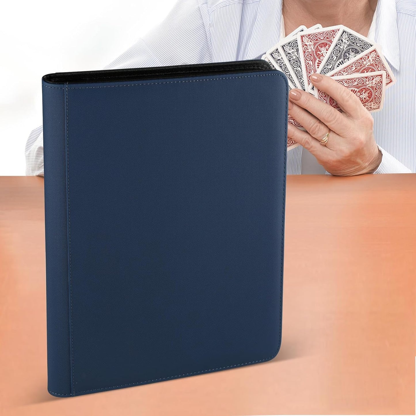 Trading Card Binder 16 Pocket, 1024 Pockets Card Binders, Card Collection Binder, Card Album Folder for MTG, TCG, Sports Cards, Game Cards (Dark Blue)