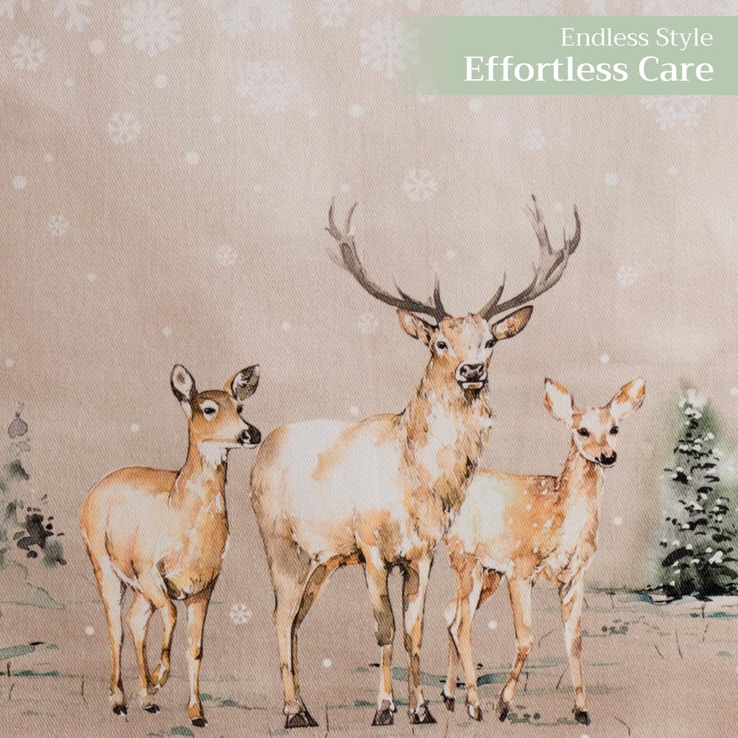 Maison d' Hermine Table Runner 100% Cotton Single Layer Table Runners 108 inches Long for Thanksgiving Christmas Decorations Home Kitchen Dining Party Wedding (Deer in The Woods, 14.5" x 108")