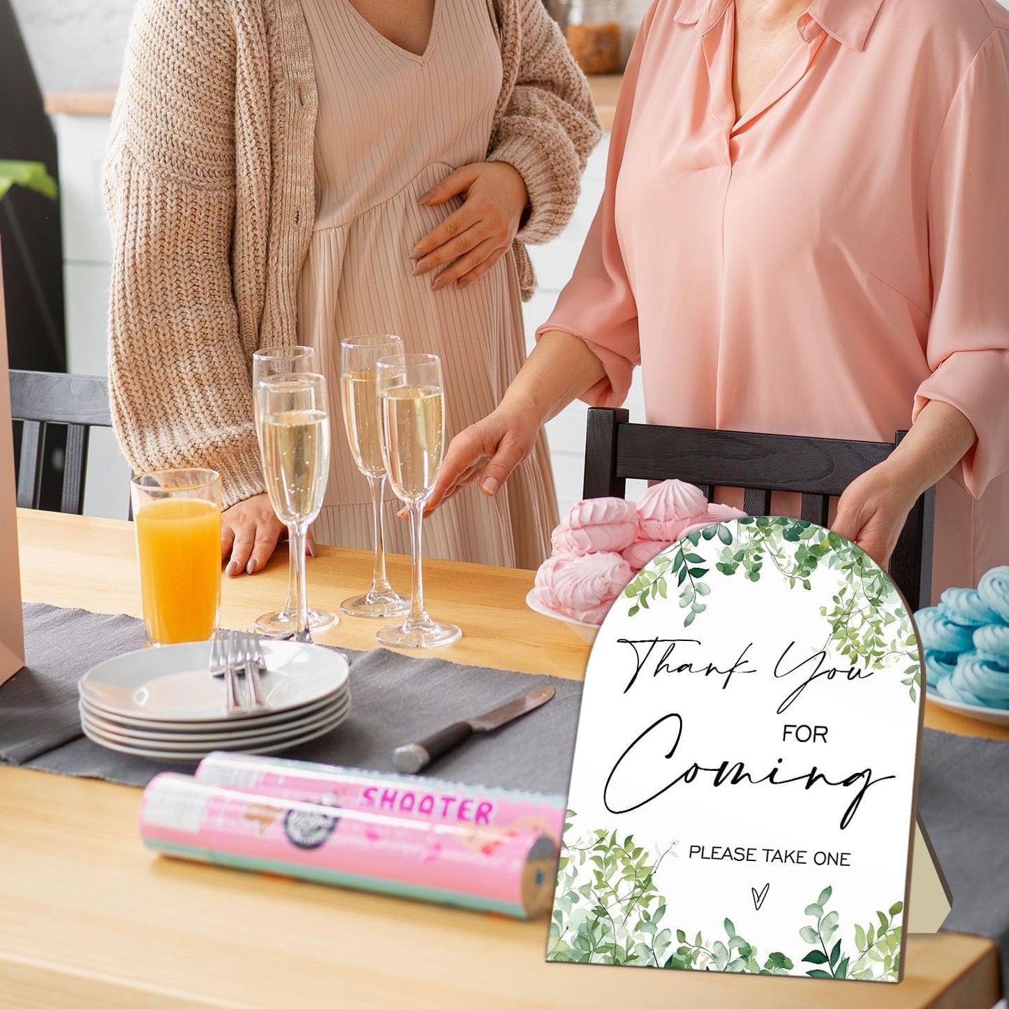 Thank You for Coming Please Take One Sign, Eucalyptus Leaf Decoration Wedding Shower Sign for Guests, Bridal Shower Welcome Sign, Baby Shower Birthday Party Decor Supplies 9 * 11IN