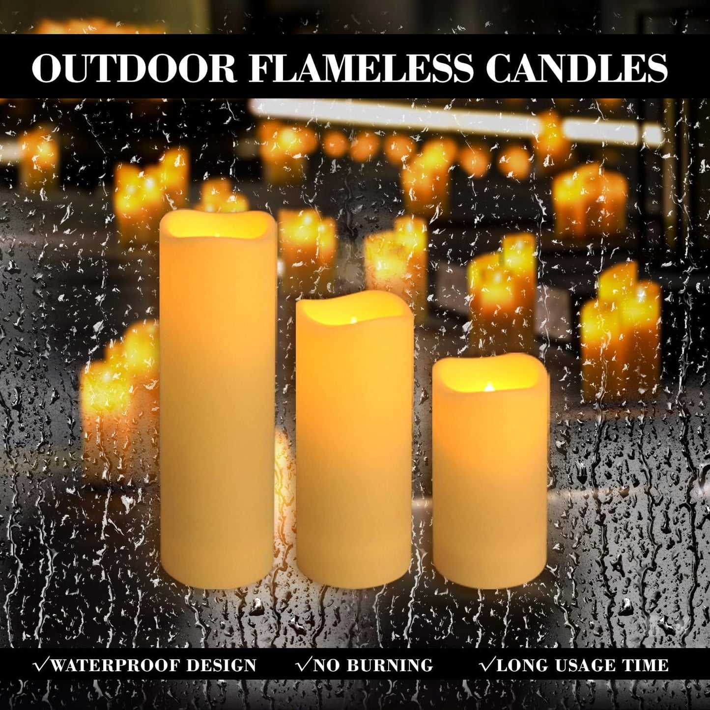 24-Pack LED Flameless Candles with Remote Control -Remote flameless Candles- Timer Candles -3D Flame, for Halloween Christmas Parties,Wedding,Home,Gift and Special Occasions(Three Sizes)