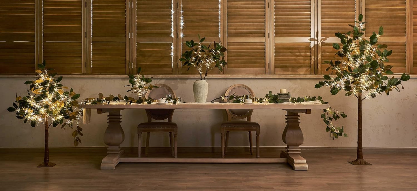 Hairui Lighted Magnolia Branches with Timer 32IN Battery Operated or USB Plug in, Faux Greenery Willow Branch with Lights 60 LED Fairy Lights for Room Fireplace Spring Decoration