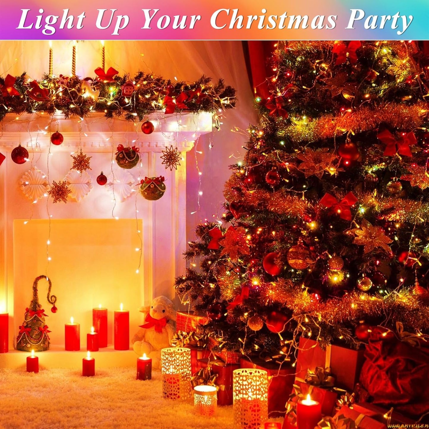 300 LED Color Changing Christmas Lights, 35 Colors 98FT String Lights Halloween Decorations, Waterproof Twinkle Fairy Light Clear Wire for Bedroom Indoor Outdoor Holiday Xmas Tree Wedding Party