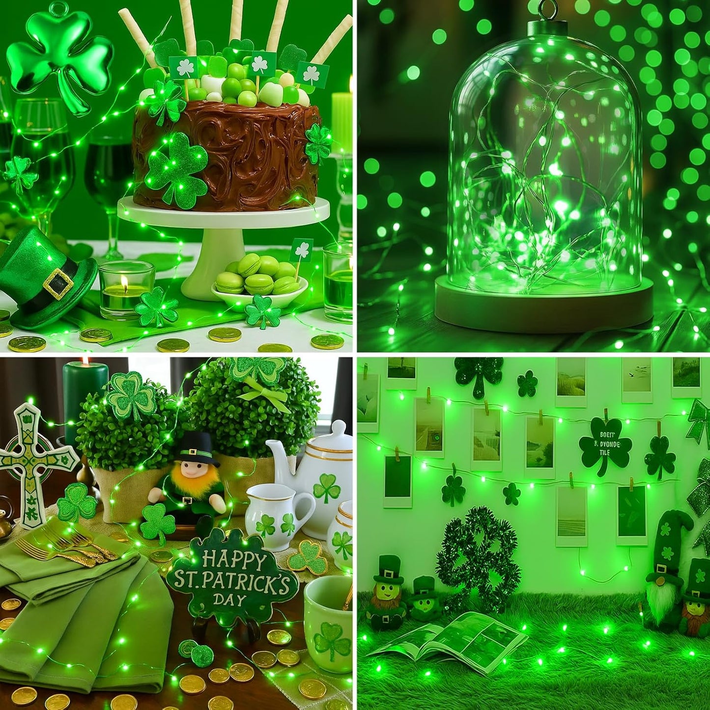 6 Pack Fairy Lights Battery Operated - 7ft 20 Led Twinkle Lights 3 Modes, Bulk Mini String Lights Waterproof for Mason Jars Vases DIY Party Wedding Decoration Christmas - Green