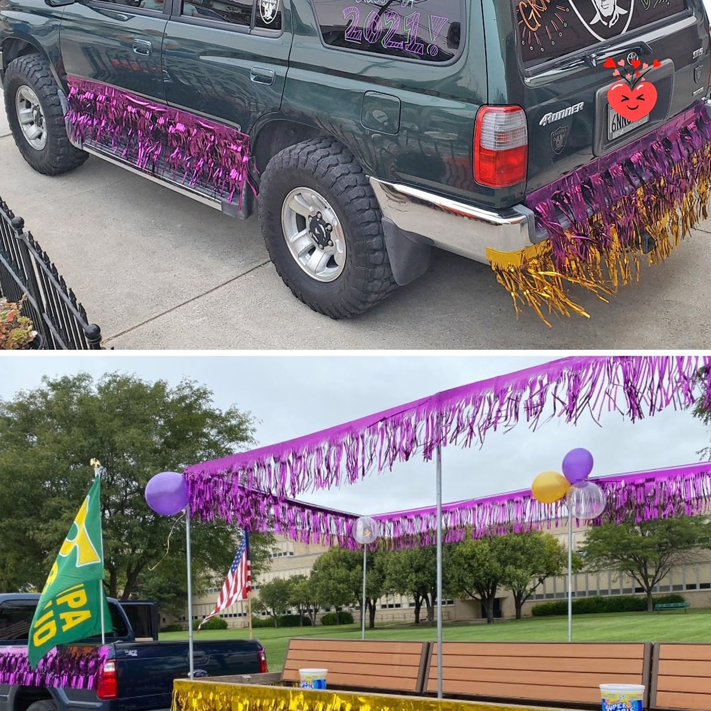 Thick 10 Feet by 15 Inch Purple Foil Fringe Garland - Pack of 3 | Shiny Metallic Tinsel Banner for Parade Floats, Bridal Shower, Wedding, Birthday, Christmas | Wall Hanging Drapes (3)