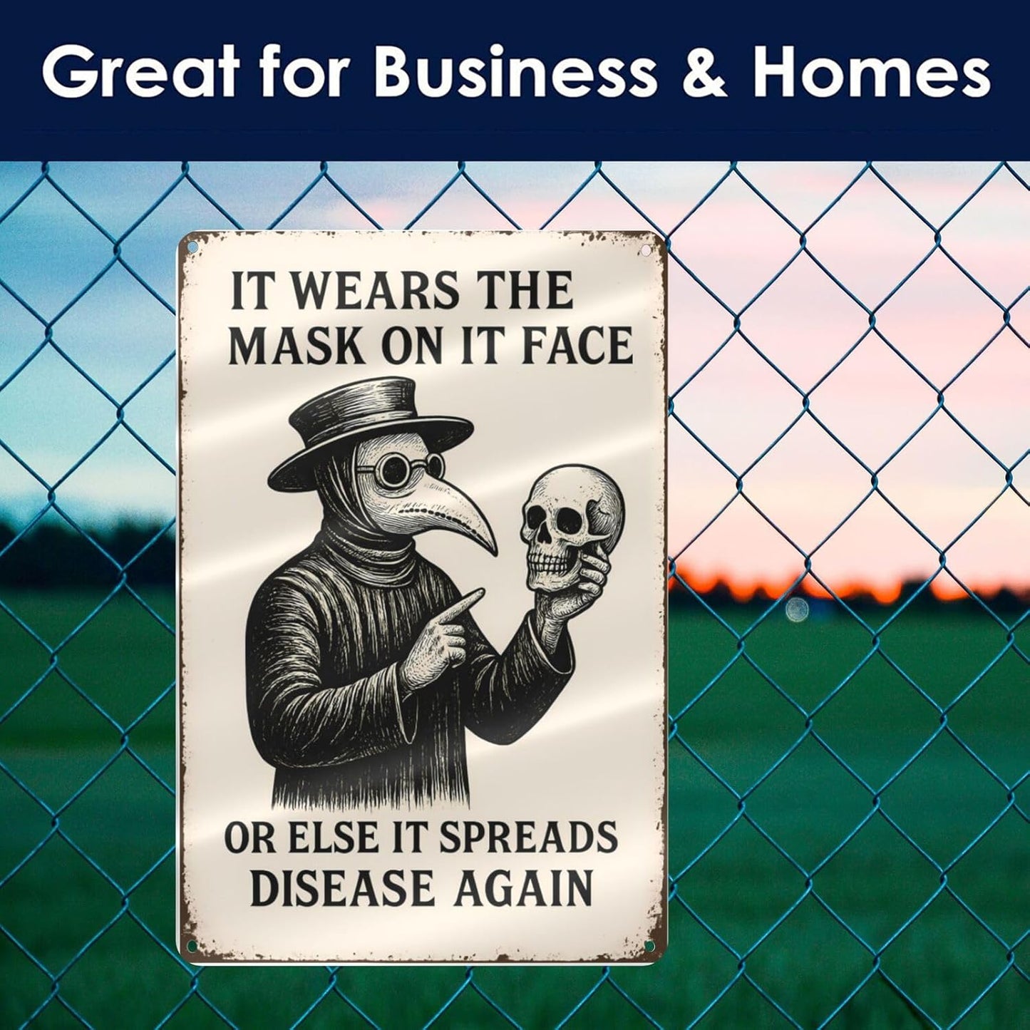 Funny Goth Bathroom Sign - "Wash Your Hands" Dark Aesthetic Wall Decor for Gothic Home or Restroom - 8" x 12" Metal Tin Sign