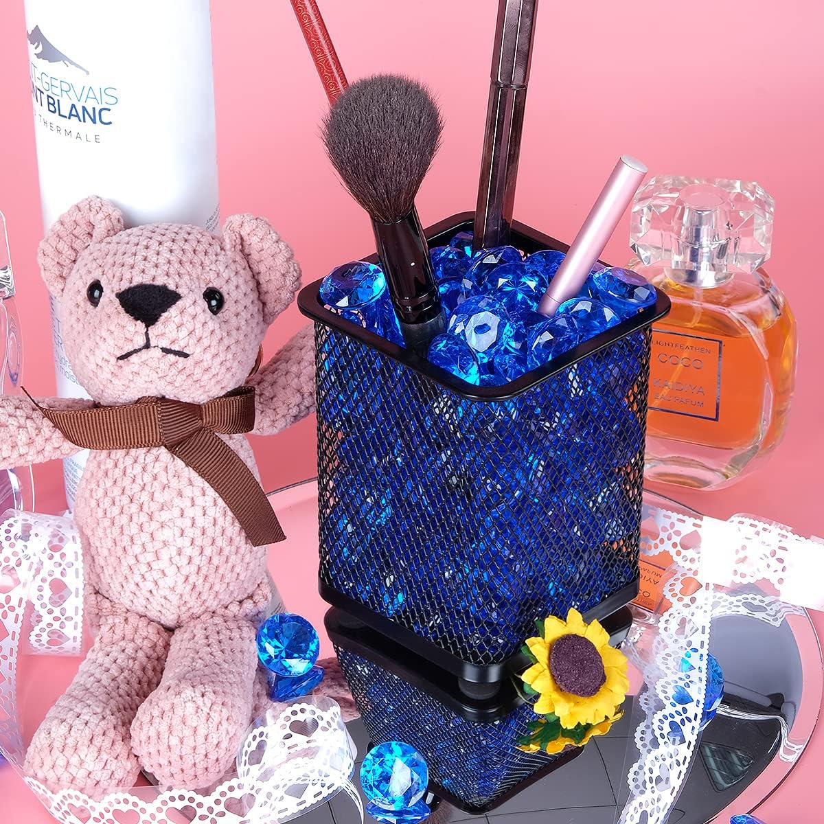 Acrylic Diamond Fake Gems Vase Filler, Babenest 240pcs 3/4 Inch Faux Diamonds Crystals Jewels for Table Scatters Wedding Party Event Arts & Crafts Birthday Decoration Favor (Royal Blue)