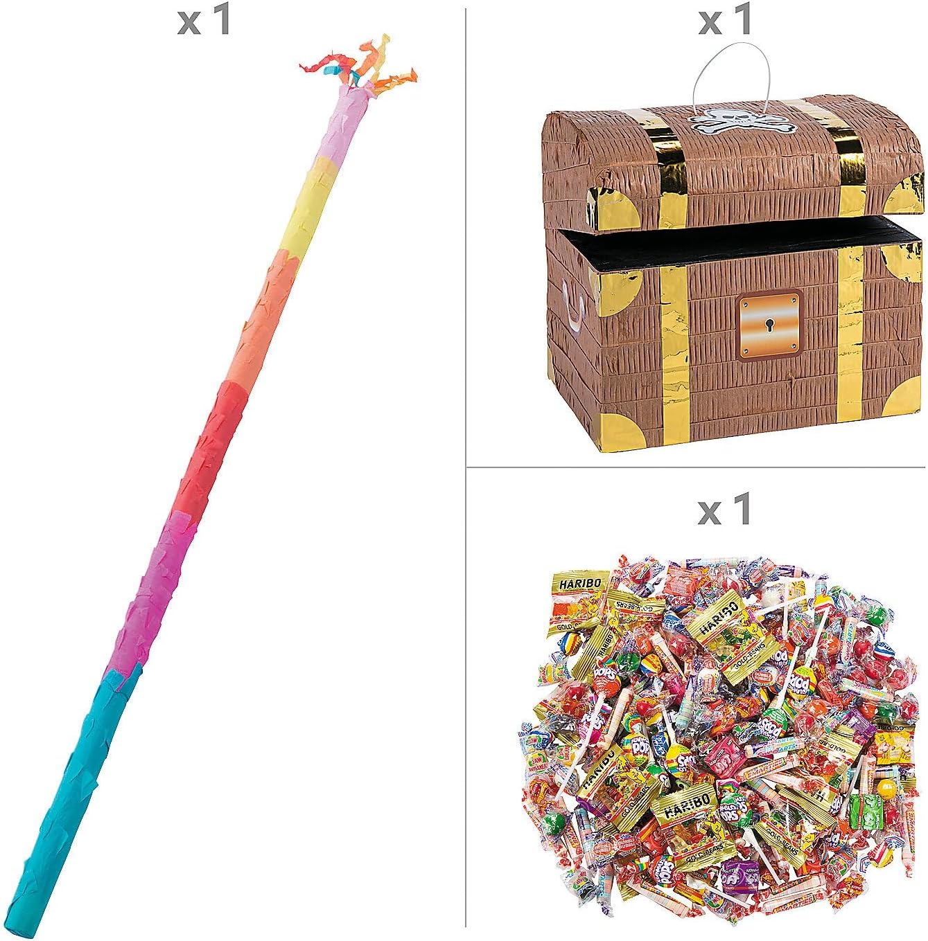 Treasure Chest Piñata Kit 208 Pieces