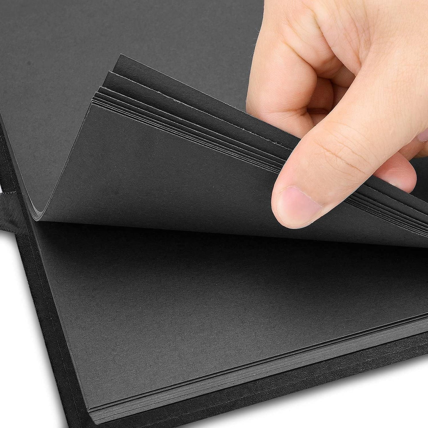 INNOCHEER Photo Album - Self Adhesive 80 Black Pages, Large Scrap Book Wedding Guest Book for DIY Anniversary Travel Memory Scrapbooking (Black 10X10)