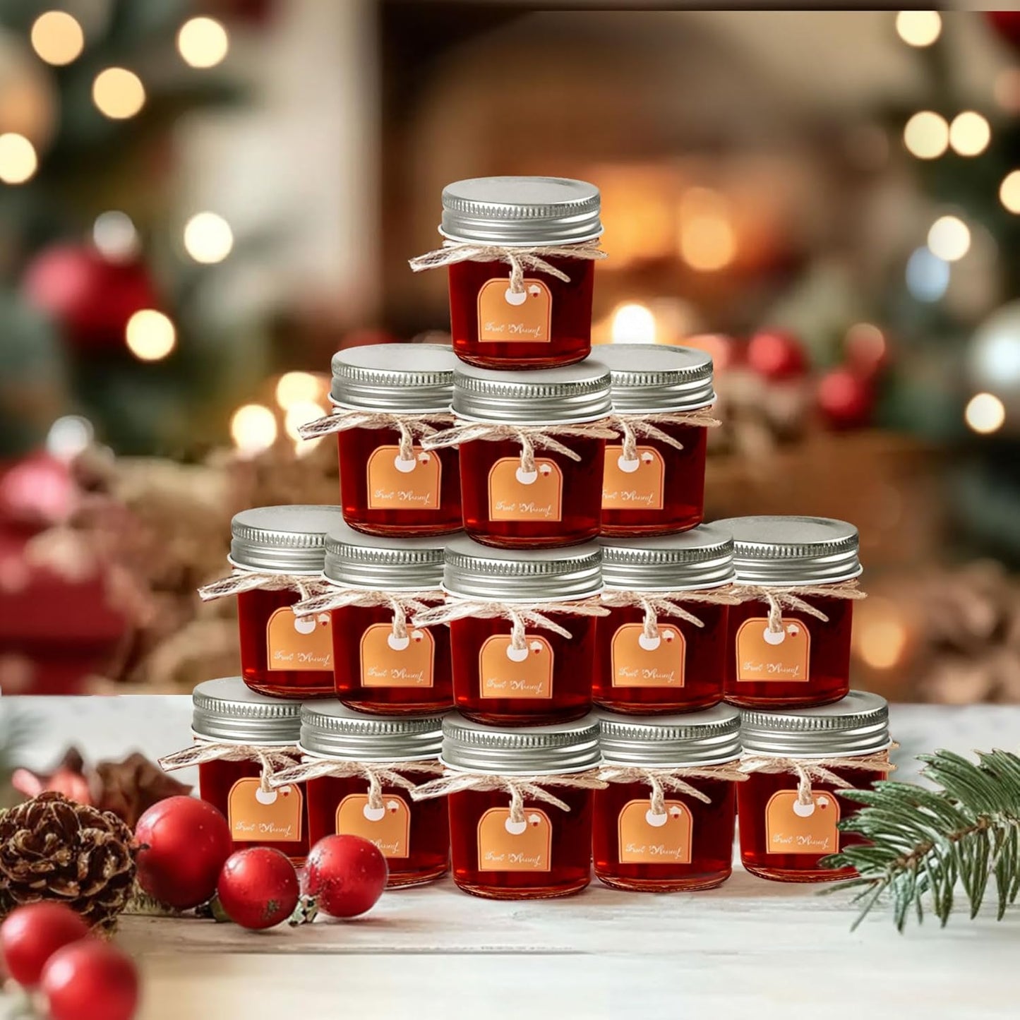 ComSaf Small Mason Jars 2 oz, 48 Pcs Mini Mason Containers, Small Canning Jars, Mini Glass Jar with Lids for Ginger Shots, Honey, Jams, Sauces, Spices, DIY Candle Decor, Wedding & Baby Shower Favors