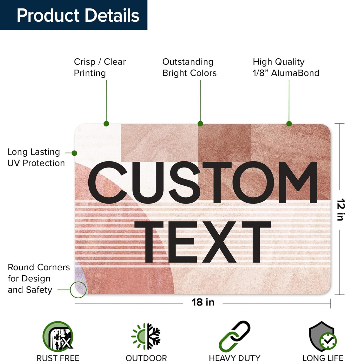 Custom Sign, Custom Street Sign, 11 Font Colors, 13 Font Styles, 4 Hole Options, 22 Sizes, 12x18 Inches, Rust Free DiBound, Fade Resistant, Made in USA by My Sign Center (Mid-Century Modern 1)