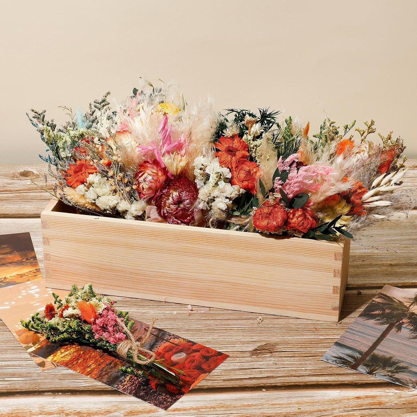 Layhit 12 Pack Boho Dried Flower Bouquet Mini Wedding Handmade Dry Flowers Decor for Vase Crafts DIY Photo Boutonniere for Men Floral Plant for Bridesmaid Gift Birthday Decor (Gerbera Daisy)