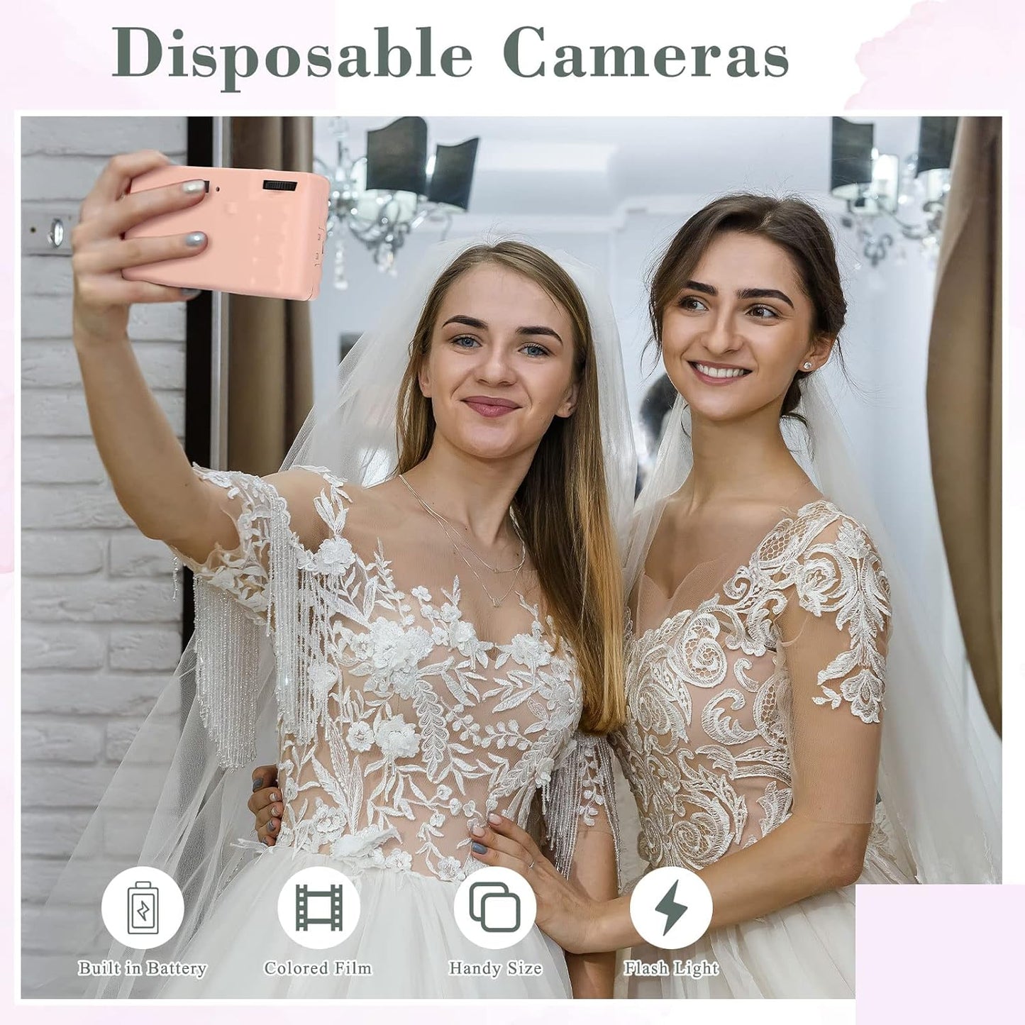 LEIFIDE 8 Pcs Disposable Camera Bulk for Wedding Single Use One Time 35mm Camera with Flash Color Film for Photography Anniversary Travel Camp Party Supplies(Cute Color)