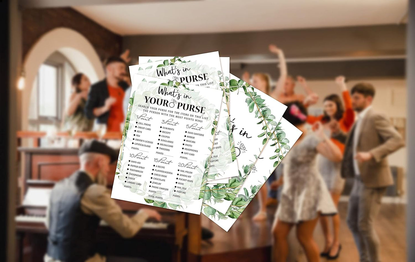 Bridal Shower Game Cards, Tropical Jungle Theme Engagement Party Cards for Wedding, Set of 30 Cards(Leaf011)