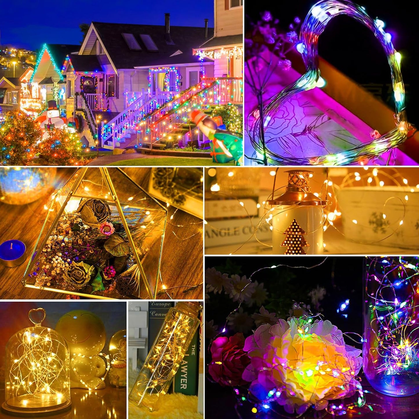 pozzolanas 24 Pack 7ft Waterproof LED Fairy Lights - Battery Operated String Lights with 20 LEDs for Home, Mason Jar, Party, Wedding, Halloween, Christmas Decorations (12 Multicolor & 12 Warm White)