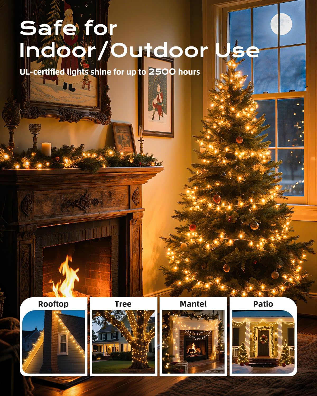 Brightown Clear Christmas String Lights, 3 Pack Each 100-Count 25ft Incandescent Bulb Mini Lights for Indoor Holiday Decor, Christmas Tree Garland Wedding Party Festival Decoration, White Wire