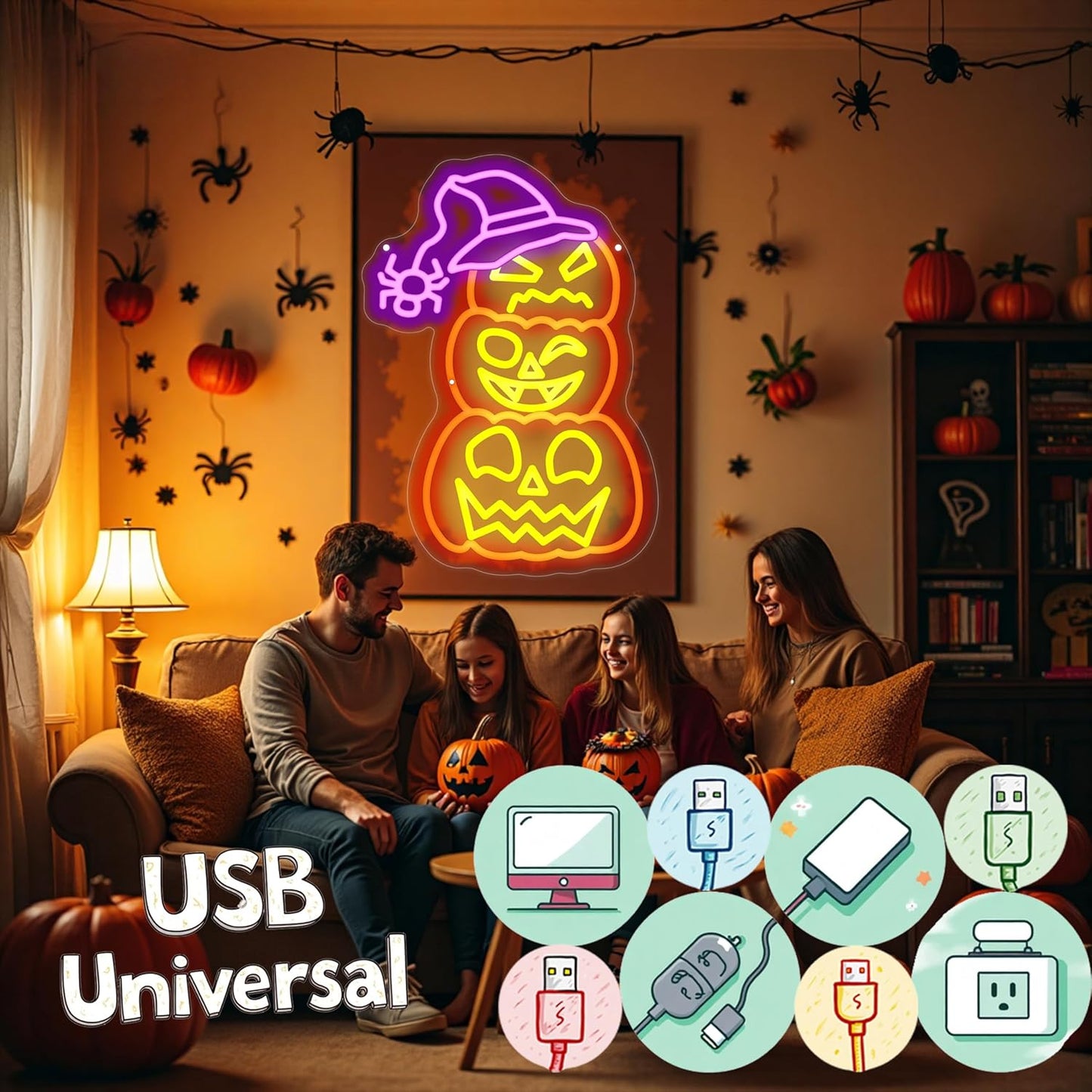 Halloween Pumpkin Patch Sign Pumpkin Halloween Patches Thanksgiving Decor Spider Sign Farmhouse Fall Decor For Front Porch for Table Home Kitchen Bedroom Living Room Bar Pub Club Party