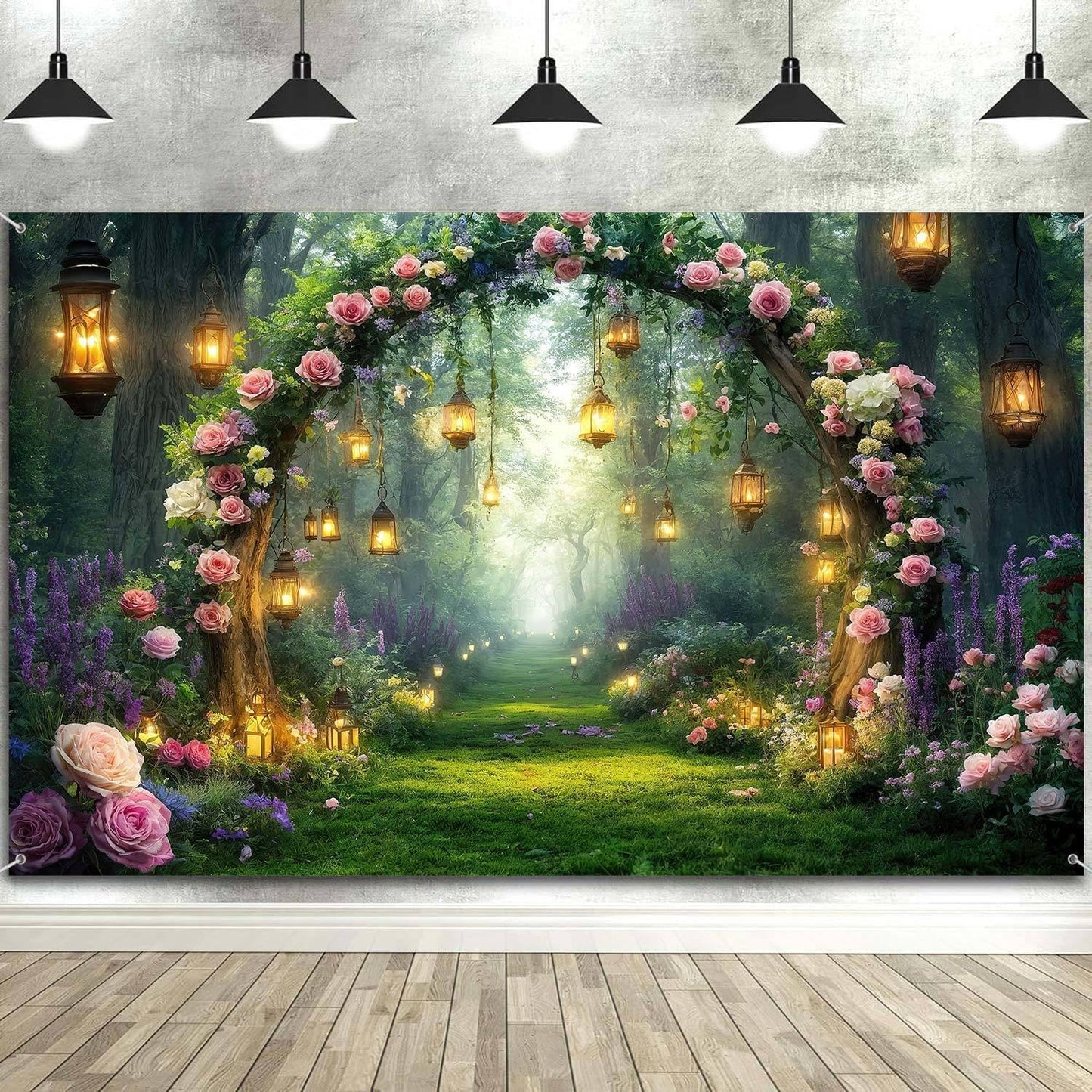 6x6ft Purple Flower Wedding Photography Backdrop Lavender Floral Wedding Bridal Photography Backdrop Anniversary Birthday Baby Shower Girl Party Banner Photo Booth Props Background Wall Decor