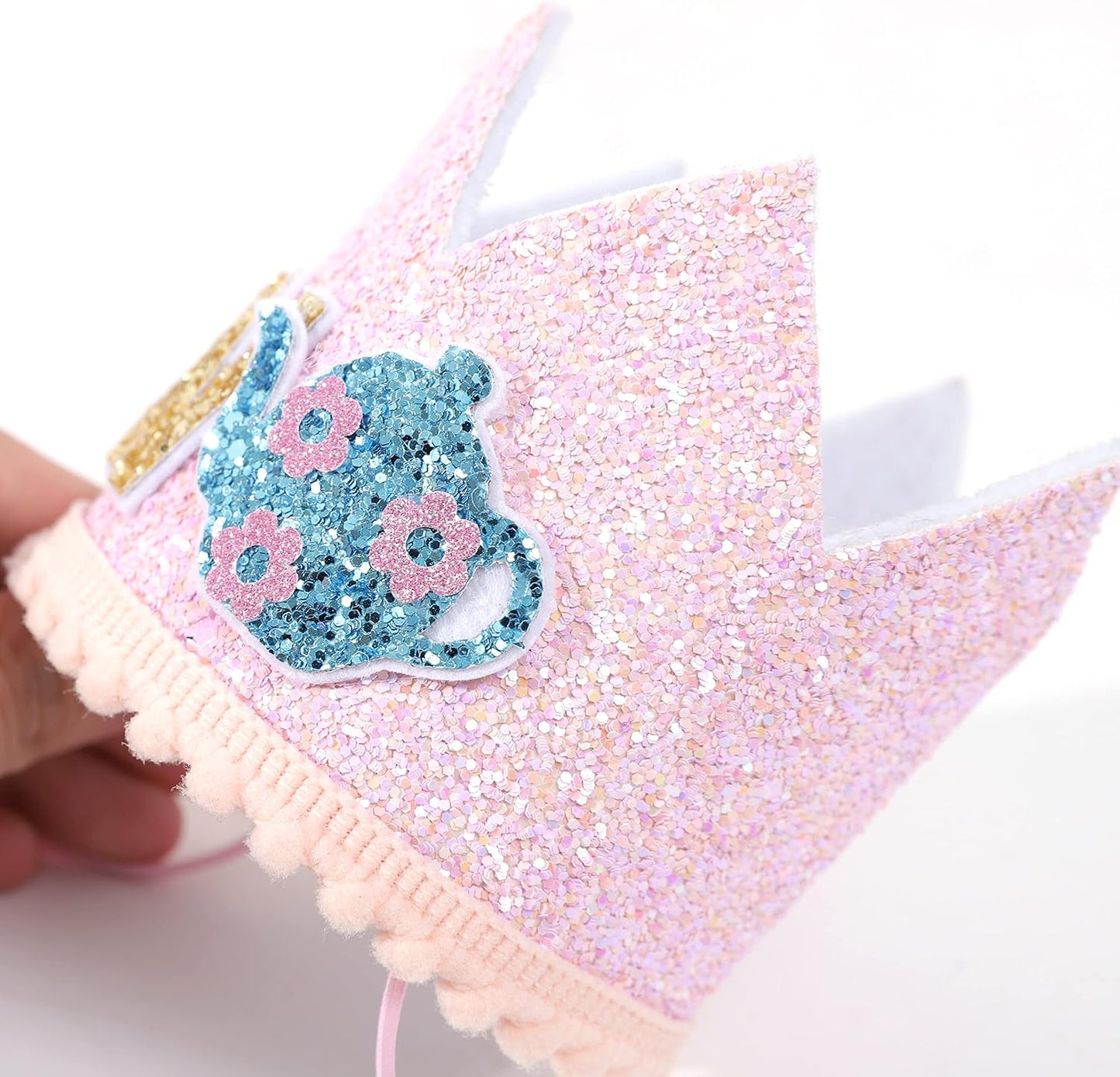 WAUAO Alice in Wonderland Tea Party Decorations - Birthday Crown/Hat, Girl's 2nd Birthday Pink Outfit