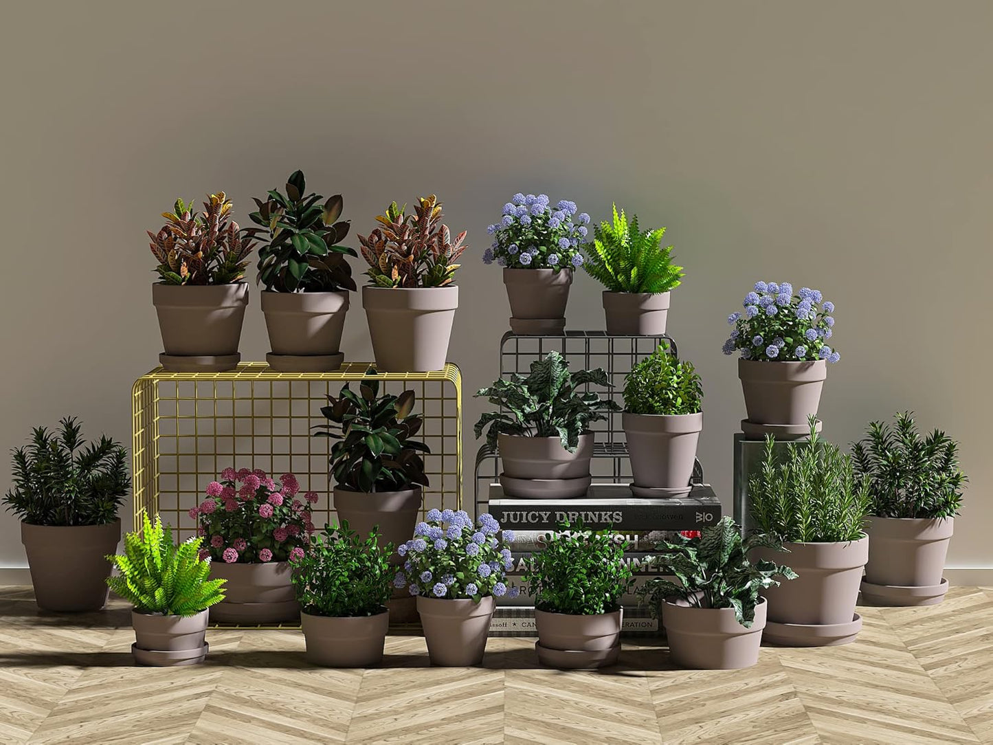 80 Pcs Small Mini Grey Clay Pots 2.1'' Terracotta Pot Clay Ceramic Pottery Planter Cactus Flower Pots Succulent Nursery Pots- Great for Window Boxes, Cactus, Plants, Crafts, Wedding Favors