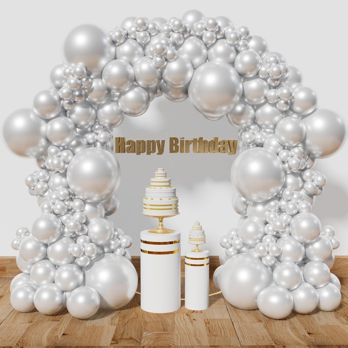 KAWKALSH Pearl White Balloon Arch Kit 111Pcs 18 12 5 Inch Latex Party Balloons Garland for Birthday Baby Shower Wedding Engagement Anniversary Christmas Party Decorations