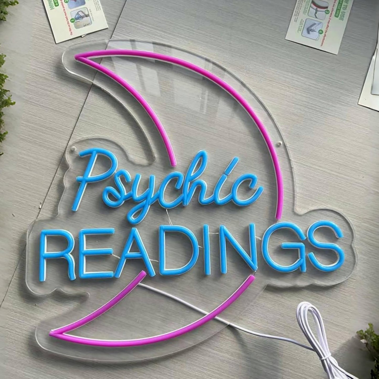 Psychic Moon Tarot Cards Neon Sign, Psychic Reading Led Light, Moon Star Shop Decor, Gothic Lover Gift, Dark Gothic Wall Art, Fortune Teller Sign for Psychic Tarot Room Wall Decor Tarot Reader Gifts