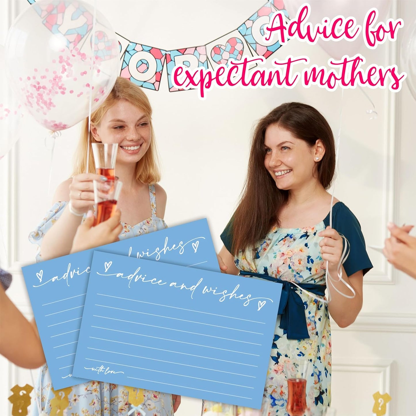 30 Advice & Wishes Cards - Sky Blue - Double Sided Fill-In Advice Cards For Bridal, Wedding, Graduate Party, Mr & Mrs, Retirement, Baby Shower, Party Favor & Supplies - B04